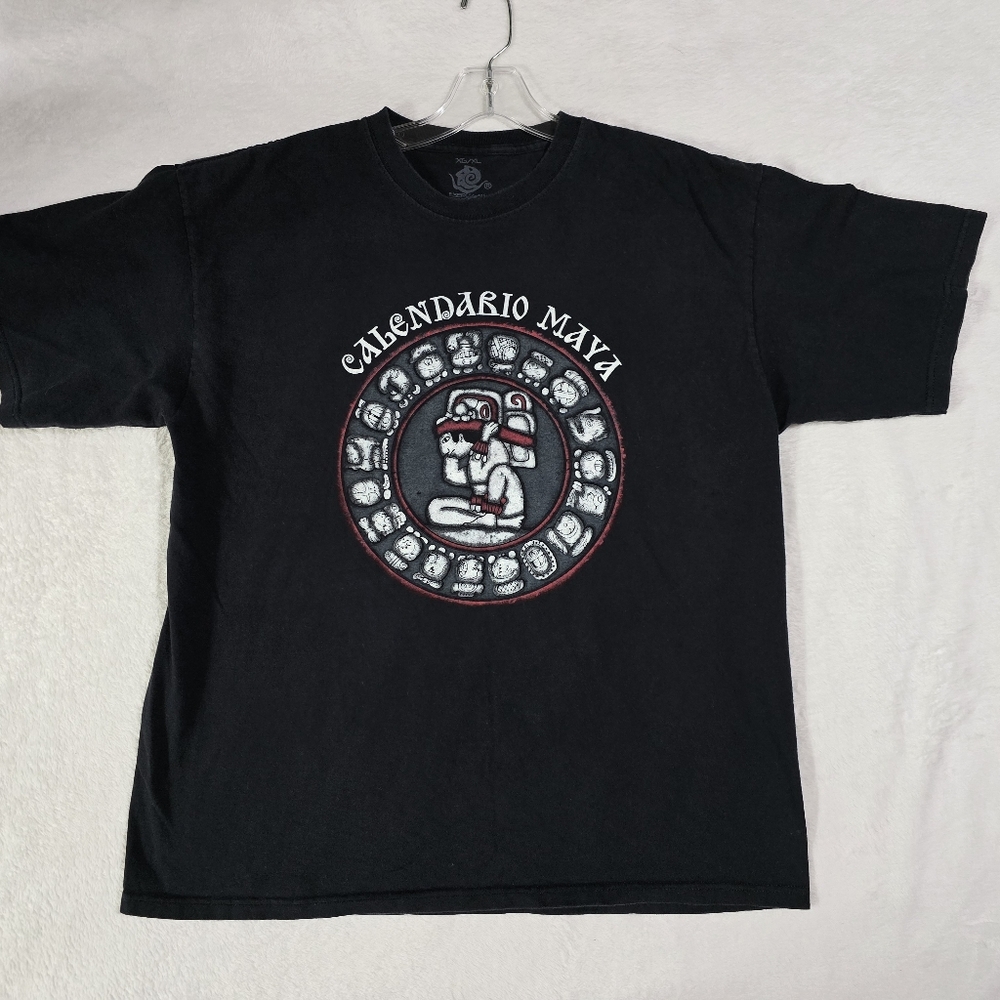 Calendario Maya/ Mexico/ Cancun Black T-Shirt, Size XL. - Picture 8 of 12